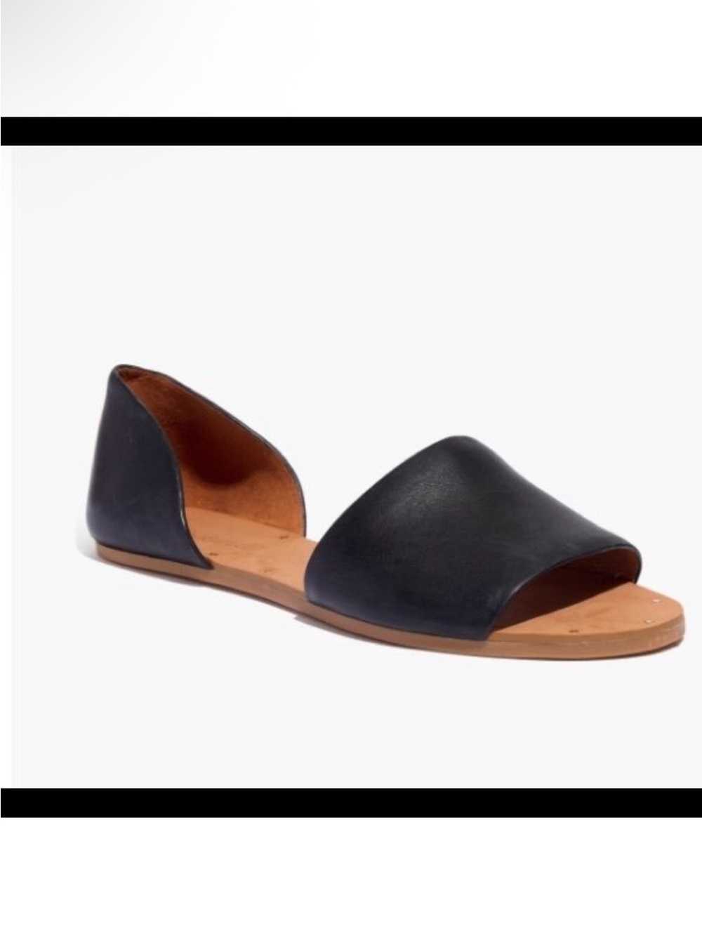 MADEWELL Thea Black Leather D'Orsay Flats